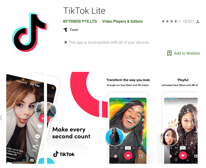 Features of TikTok Lite
